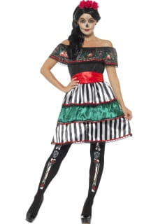 Strj meksykaski SUKIENKA NA HALLOWEEN Dia de los muertos - XL