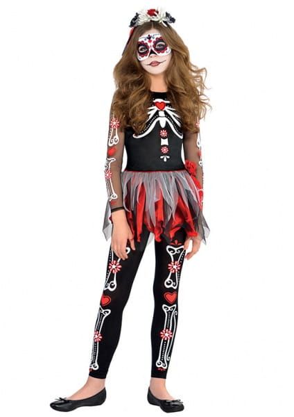 Strój na Halloween dla dziewczynki SZKIELET Dia de los Muertos