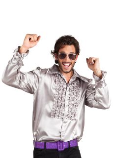 Koszula DISCO srebrna - XXL