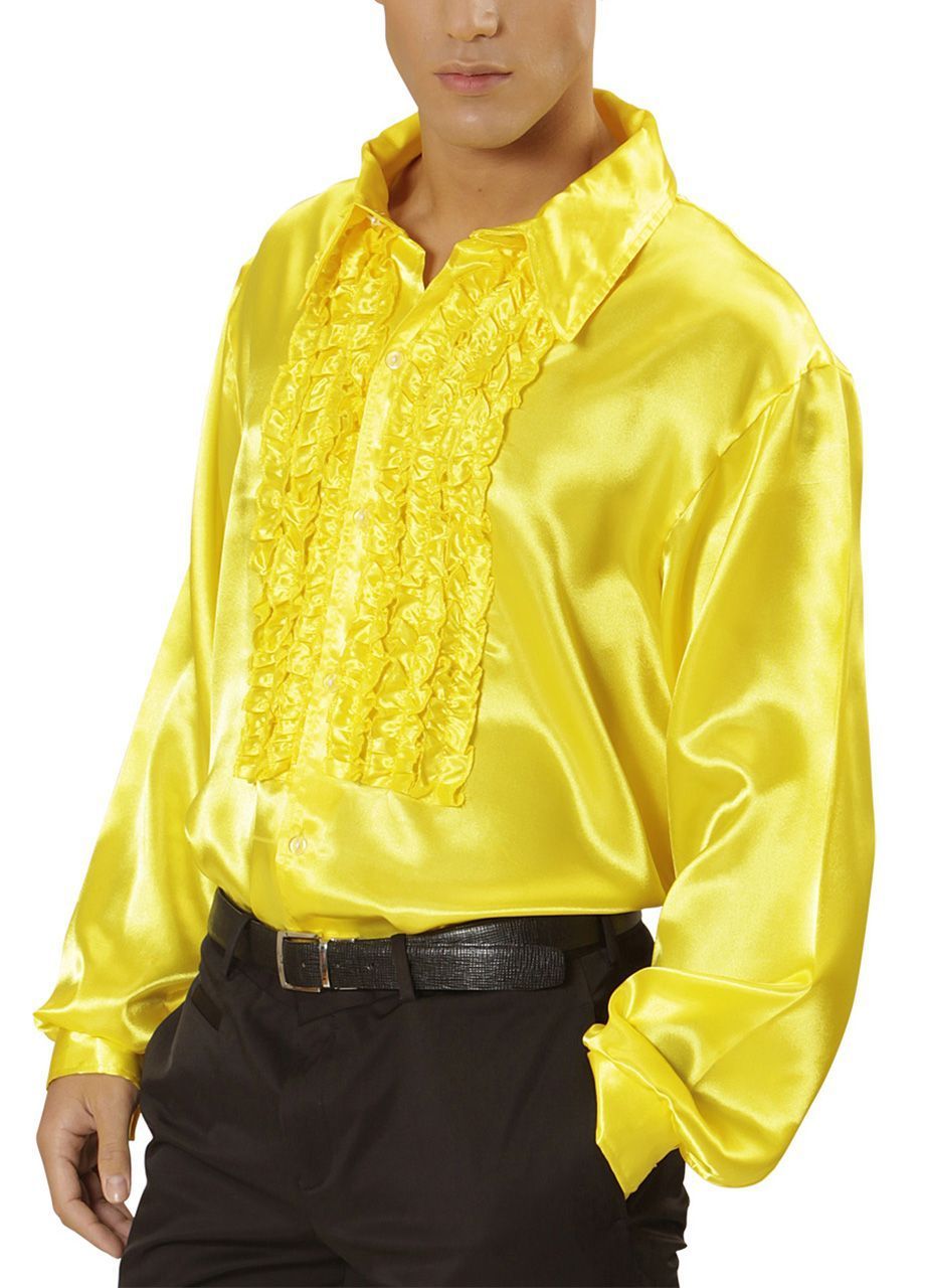 Koszula DISCO z żabotem żółta 
