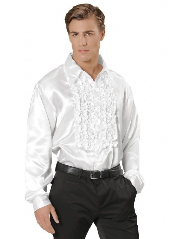 Koszula DISCO z żabotem biała