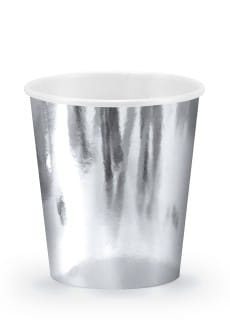 Kubeczki papierowe METALICZNE srebrne (6szt.)