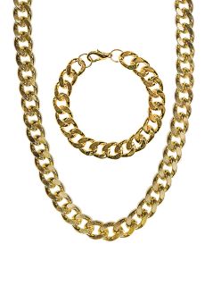 Zestaw bi�uterii m�skiej lata 80 �A�CUCH I BRANSOLETA kicz party bi�uteria lata 80 naszyjnik lata 80