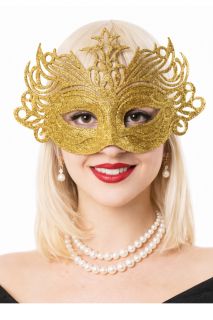 Maska karnawa�owa z�ota brokatowa