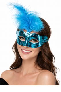 Maska niebieska z pi�rami