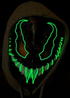 Maska LED zielony potwr