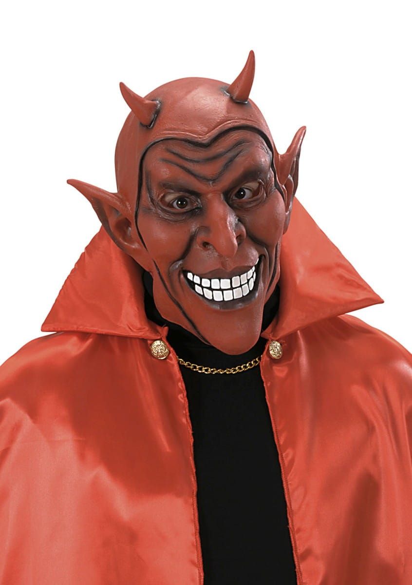 Maska na Halloween DIABEŁ czerwona