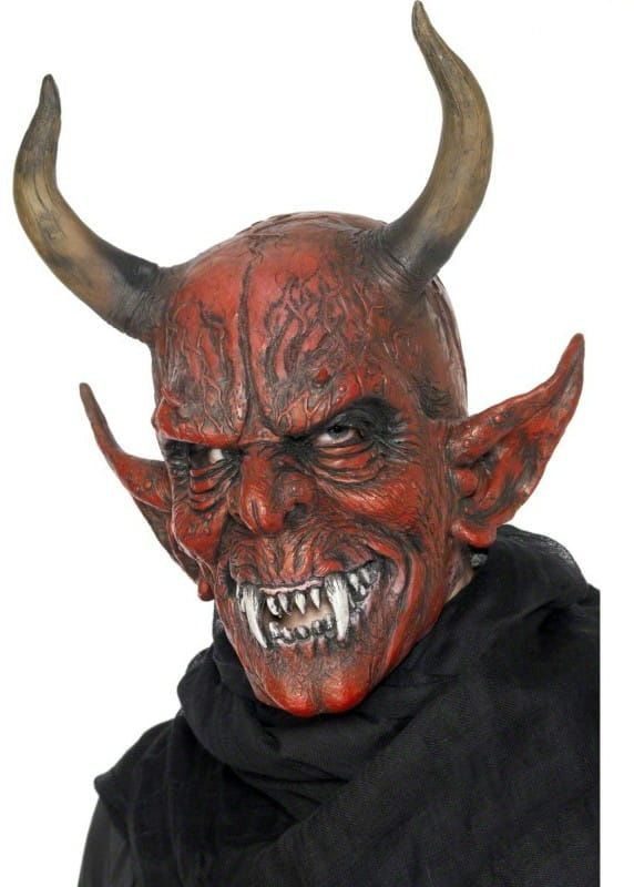 Maska na Halloween SZATAN diabeł z rogami