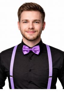 Mucha satynowa na gumce fioletowa