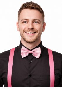 Mucha satynowa na gumce r�owa