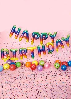 Napis HAPPY BIRTHDAY balony tczowe