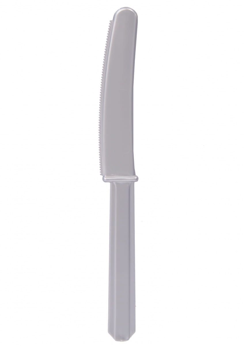 Noże plastikowe SREBRNE (10szt.)