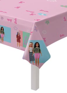 Obrus papierowy Barbie 120x180 cm obrus jednorazowy dekoracja na st dekoracja stou papierowy obrus