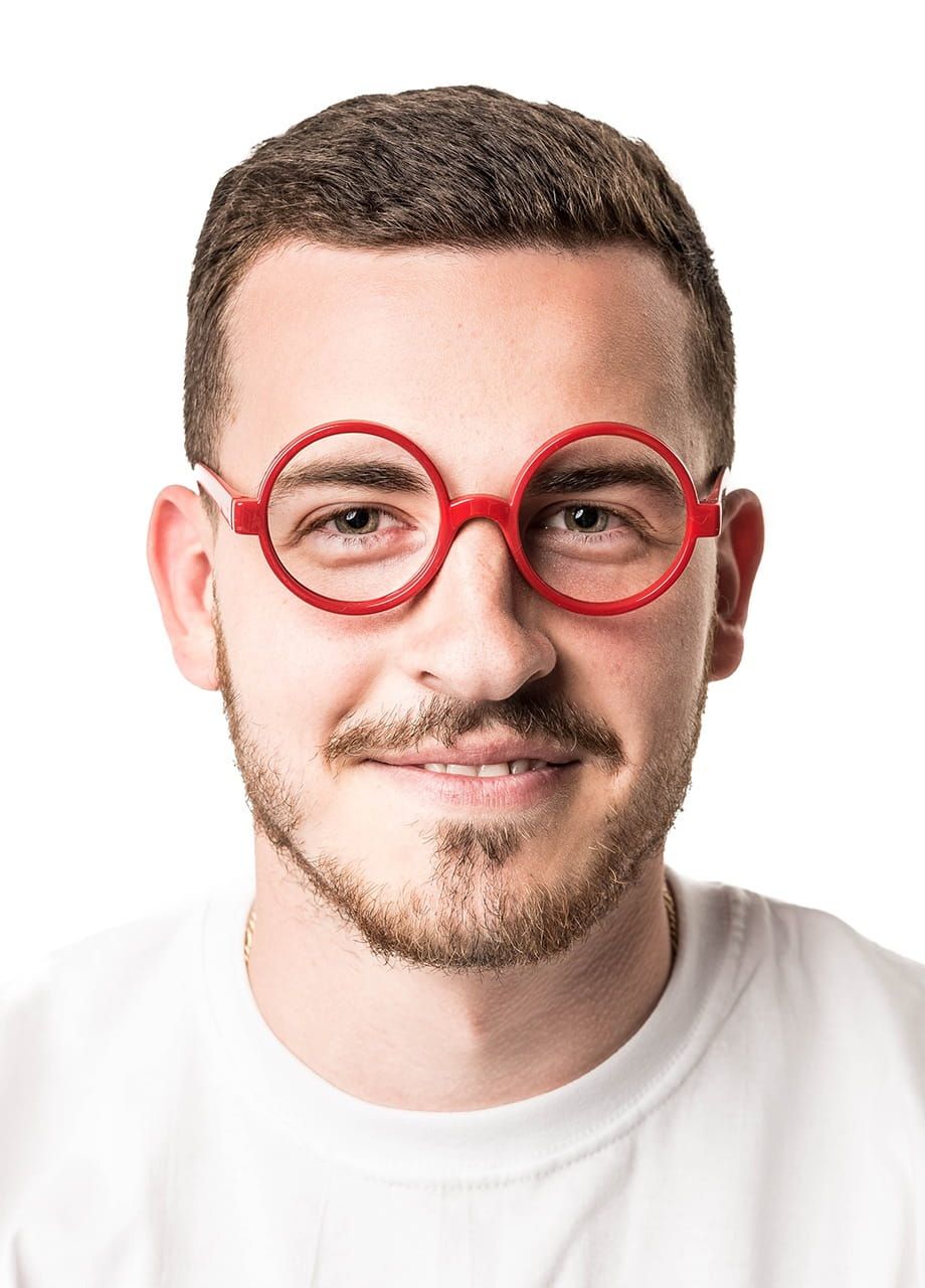 Okulary okrągłe KUJON czerwone