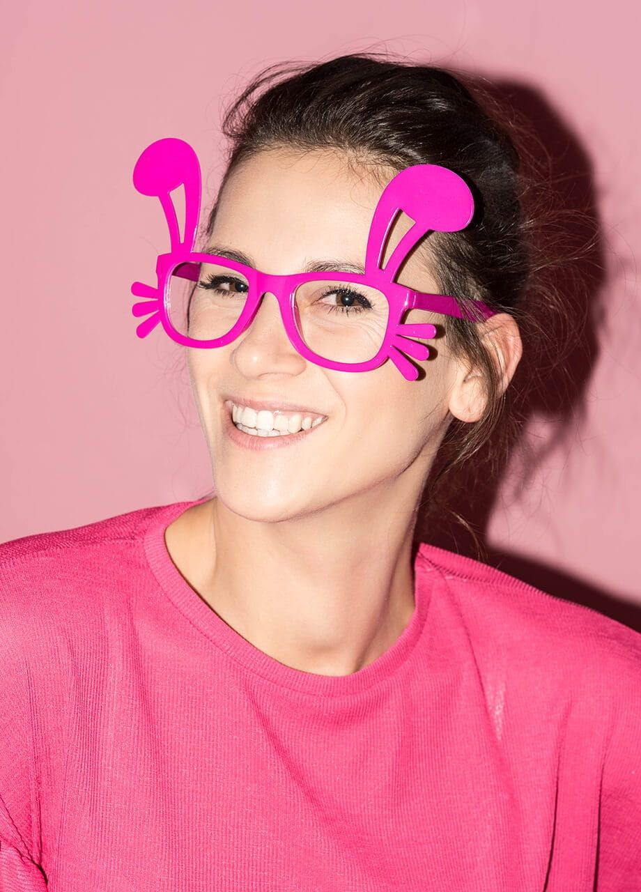 Śmieszne okulary KRÓLICZEK różowe okulary