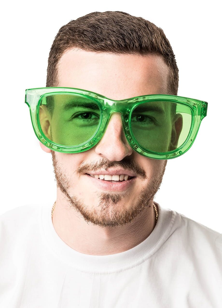 Mega okulary świecące LED zielone
