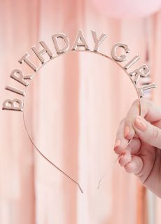 Opaska na urodziny BIRTHDAY GIRL rose gold