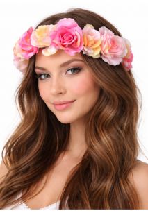 Opaska kwiatki BOHO wianek