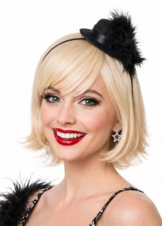 Opaska MINI KAPELUSZ z pi�rkiem czarna