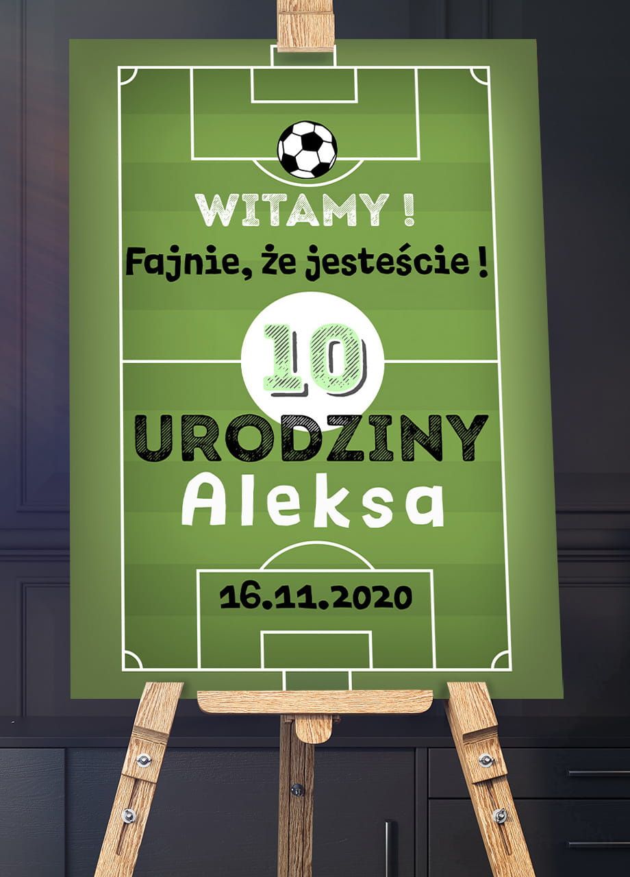 Personalizowana tablica powitalna BOISKO dekoracja na urodziny piłkarza