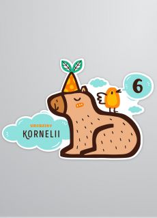 Personalizowane podkadki pod talerze na urodziny dziecka KAPIBARA