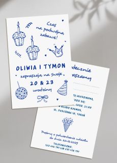 Personalizowane zaproszenie na PODWJNE URODZINY