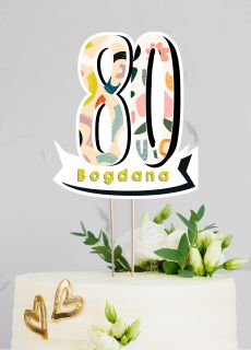 Personalizowany topper na 80 URODZINY topper 80 urodziny personalizowany topper na tort