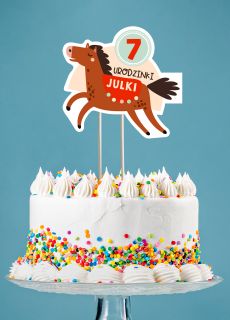 Personalizowany topper na tort z koniem KONIK