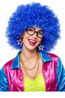 Peruka AFRO niebieska