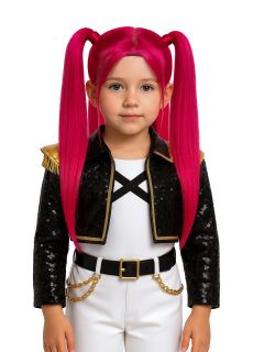 Dzieci�ca peruka K-POP d�ugie r�owe kitki