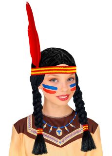 Peruka warkocze INDIANKI Czarna
