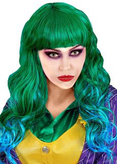 Peruka Z�Y KLAUN zielono-niebieska peruka halloween peruka klaun peruka do przebrania peruka klauna