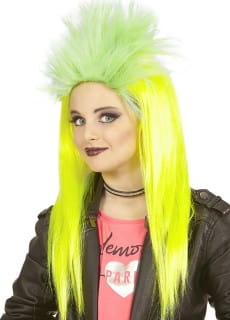 Peruka dziecica neon PUNK seledynowa