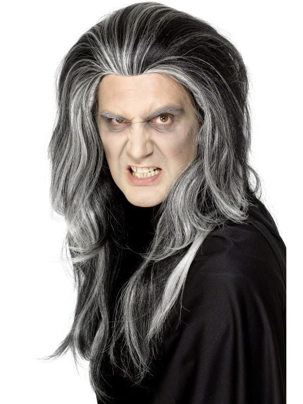 Peruka na Halloween wampir GOTHIC czarno-biała