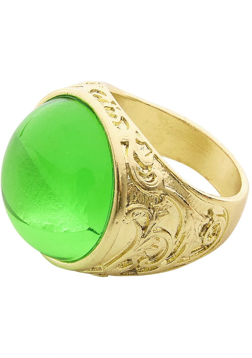 Pierścień z zielonym kamieniem