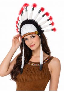 Pi�ropusz INDIA�SKI czarno-bia�y opaska india�ska gad�ety karnawa�owe akcesoria karnawa�owe