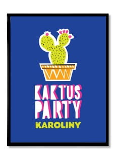 Plakat personalizowany 31x41 cm KAKTUS PARTY prezent na urodziny dla dziewczyny