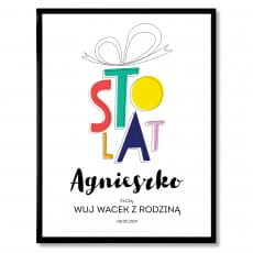 Plakat personalizowany 31x41 cm STO LAT prezent na 18 urodziny dla niej