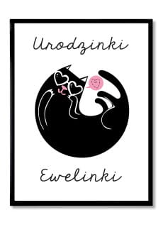 Plakat z kotem personalizowany 31x41 cm PREZENT DLA DWULATKI