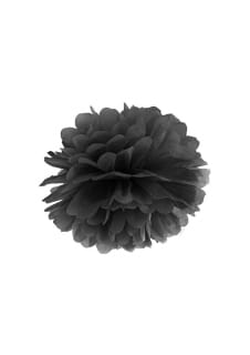 Pompon z bibuy CZARNY 25cm