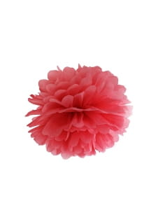 Pompon z bibuy CZERWONY 25cm