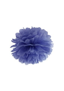 Pompon z bibuy GRANATOWY 25cm