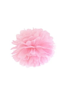 Pompon z bibuy JASNORӯOWY 25cm 