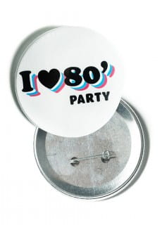 Przypinka I LOVE 80. PARTY 5cm