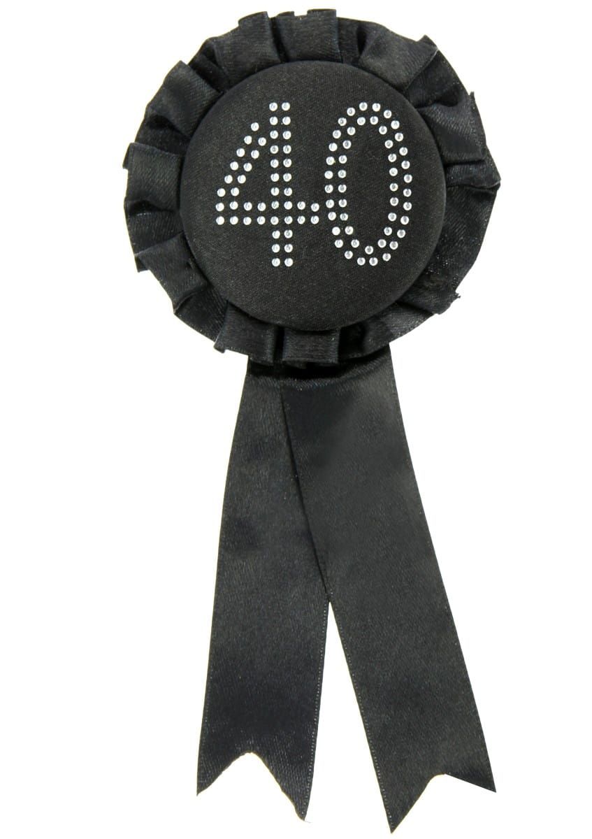 Przypinka urodzinowa 40 czarna