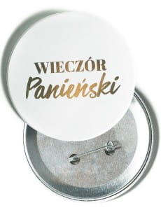 Przypinka WIECZR PANIESKI zota 7,5 cm 