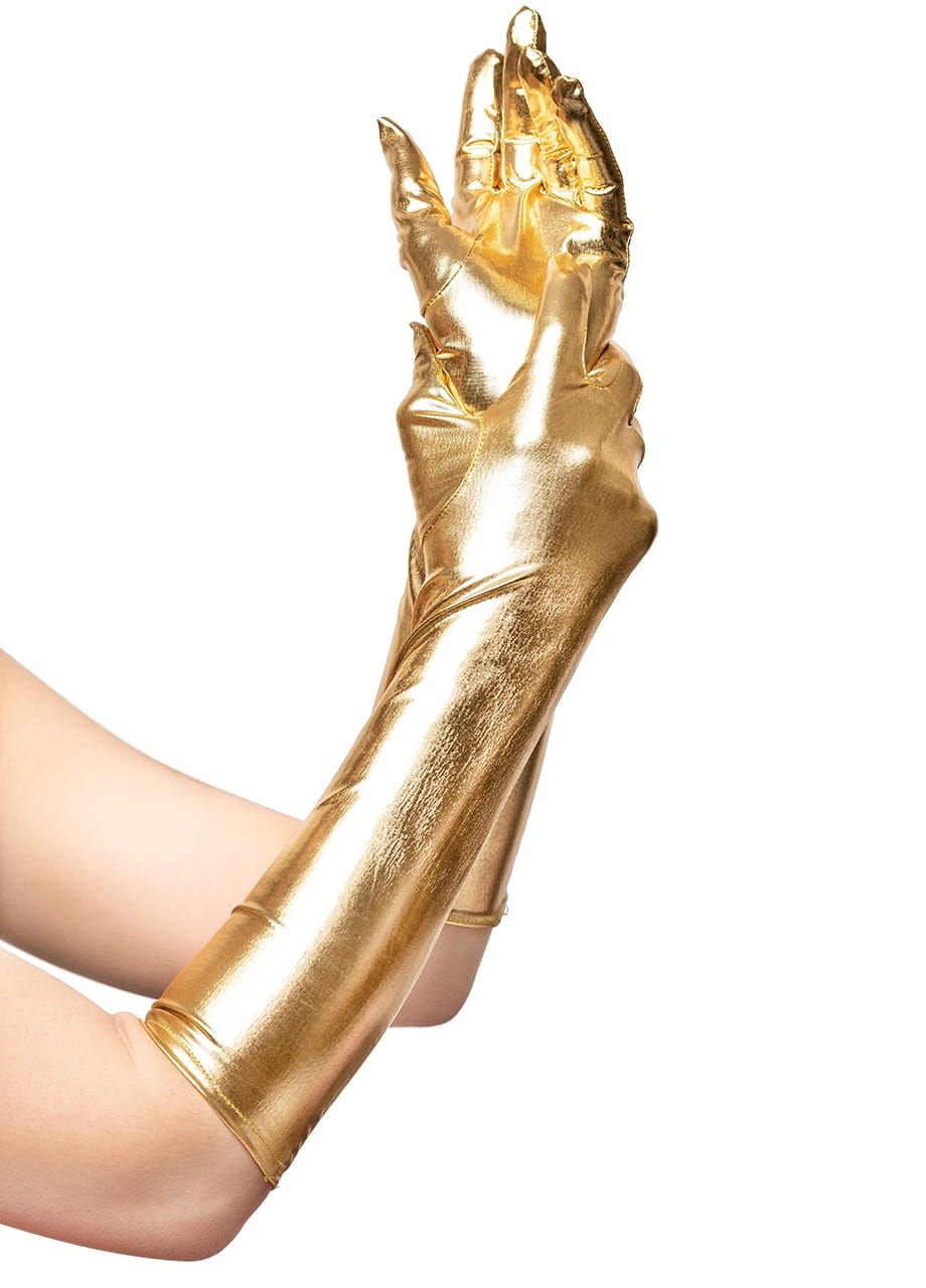 Rękawiczki karnawałowe GLAM złote