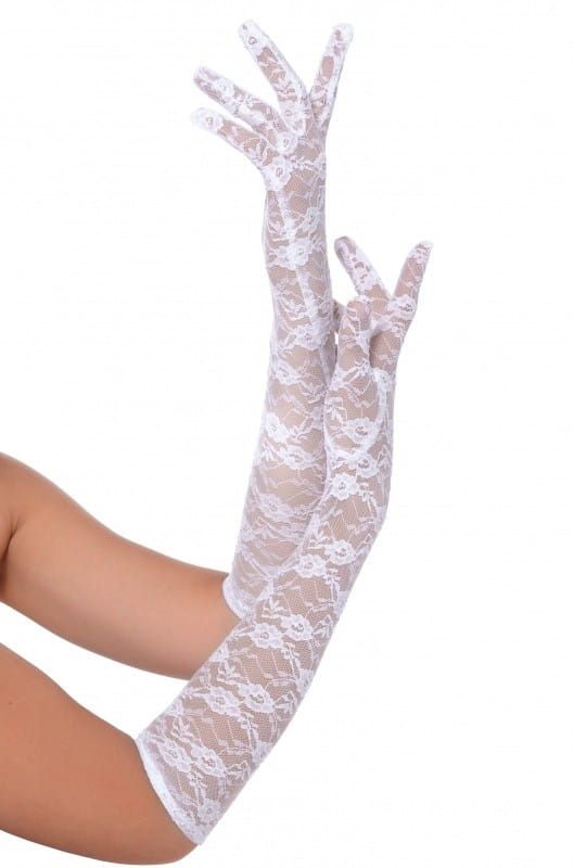 Rękawiczki koronkowe białe