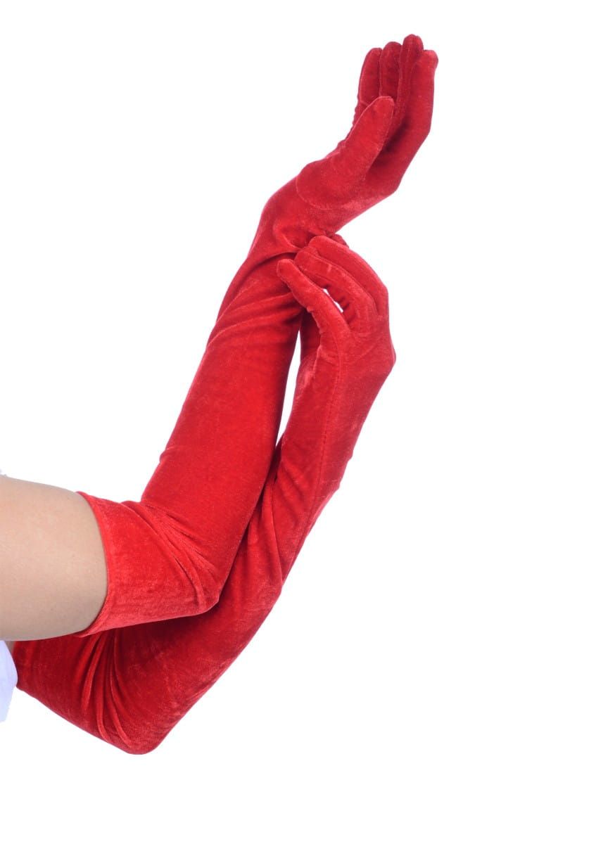 Rękawiczki welurowe czerwone LATA 20 