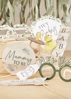 Rekwizyty do fotobudki BOTANICAL gadety na baby shower (10szt.)